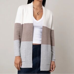 Cyrus Color Block Open Front Cardigan